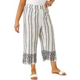 Roman Roman Black Curve Cropped Broderie Trousers