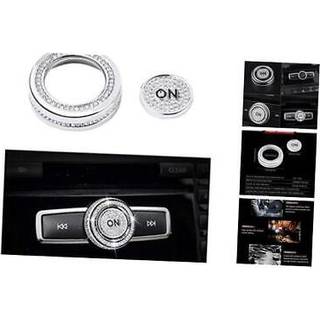 LECART Bling Volume Knob Cover til Mercedes Benz Tilbeh?r Bling Interi?r Multimedia Sound Volume Knop Covers Kompatibel til Mercedes-Benz C-Klass