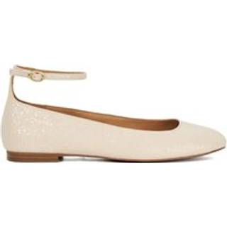 Dune London Dune London Cream Hoop Ankle Strap Ballet Shoes