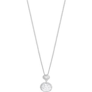 Jon Richard Jon Richard Silver Tone Cubic Zirconia Micro Pave Oval Gift Boxed Pendant