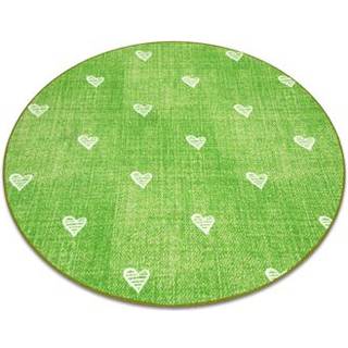 Tæppe til børn HEARTS hjul Jeans vasket, hjerter, børns - grønt cirkel 100 cm