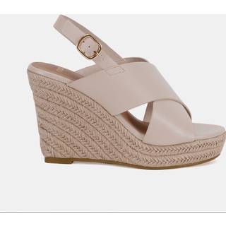 Novo Novo Cream Blossom Espadrille Cross Front Wedge Sandals