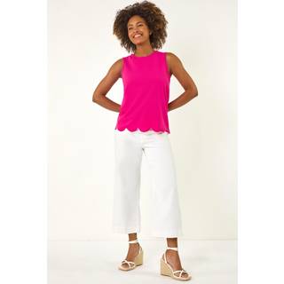 Roman Roman Pink Scalloped Hem Vest Top