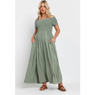 Yours Curve Shirred Bardot Chambray KjoleEU 58-60 (UK 30-32)