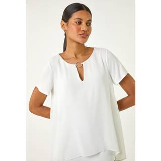 Bluse Roman ring foran i chiffon med overlay44