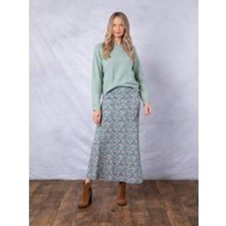 Lakeland Clothing Blå Alcot Blomster Tryk Midi NederdeleEU 44 (UK 16)