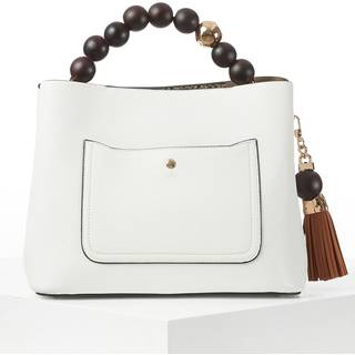 Luella Grey Luella Grey Demi Beaded Handle Cross-Body Tote White Bag