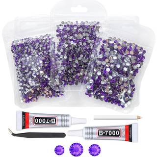 qiipii mørk lilla krystalharpiks rhinestones w b7000 smykkelim til bedazzling håndværk dybe lilla flatback sten 3mm 4 mm 5 mm ikke-hotfix diamant