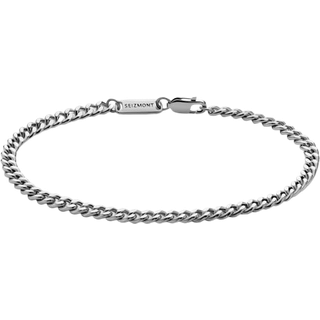 Argentia | 925s | 4 mm Rhodiumbelagt Sterlingsølv Curb Chain Armbånd