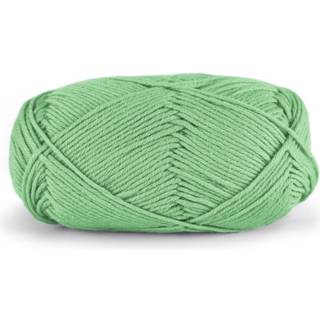 Dale LERKE 8174 Æblemint Indhold: 53% merinould, 47% egyptisk bomuld Vægt/længde: 50 g = ca 115 meter Anbefalede pinde: 4 mm Strikkefasthed: 10 cm = 22 m Vask: Uldvask 30 °C / Brug vaskemiddel til uld/silke / Brug ikke skyllemiddel / Tørres fladt.