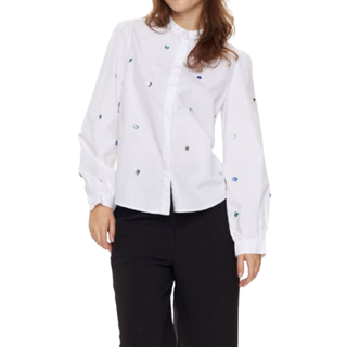 NÜMPH - NUHEIDI SHIRT - Bright White - 36 - Hvid - Shirt