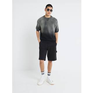 River Island River Island Black Regular Fit Denim Carpenter Shorts