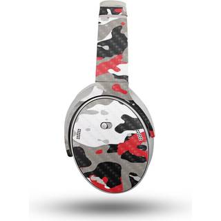 Carbon Fiber Headphone Skin kompatibel med Bose Quietcomfort -hovedtelefoner (2023) - Red Camo - Premium 3M Vinyl Protective Wrap Decal Cover - L