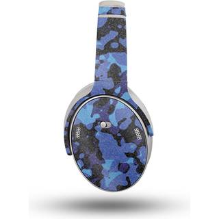 Glans glitter hovedtelefon hud kompatibel med Bose Quietcomfort hovedtelefoner (2023) - Blue Modern Camo - Premium 3M Vinyl Protective Wrap Decal