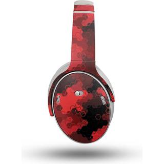 Hovedtelefon hud kompatibel med Bose Quietcomfort hovedtelefoner (2023) - Red Hexa Camo - Premium 3M Vinyl Protective Wrap Decal Cover - Let at a
