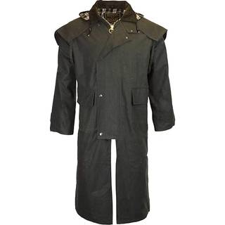 Oilskinsjakke Stockman Long Cape, unisex, mørk grøn - XL