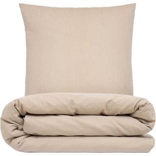 Sengetøj 140x220 cm - Nano krepp - taupe - Luna Denmark