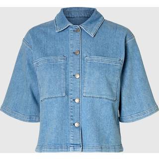 Denim Kortærmet Skjorte
