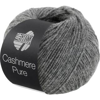 Lana Grossa Cashmere Pure 06 Gråmeleret Indhold: 100% cashmere Vægt/Længde: 25 g = ca. 115 meter Anbefalede pinde: 4.5 mm Strikkefasthed:10 x 10 cm = 21 m x 30 p Vask:Håndvask / Tørres fladt.