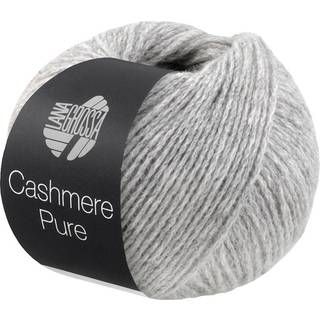 Lana Grossa Cashmere Pure 05 Lys grå Indhold: 100% cashmere Vægt/Længde: 25 g = ca. 115 meter Anbefalede pinde: 4.5 mm Strikkefasthed:10 x 10 cm = 21 m x 30 p Vask:Håndvask / Tørres fladt.
