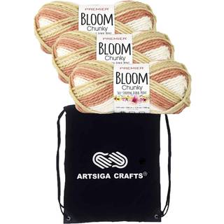 Premier Yarns Bloom Chunky Chrysanthemum 1114-08 (3-Pack) Samme Dyelot Chunky Voluminy #5 Soft Knitting Yarn 100% Akryl med projektpose