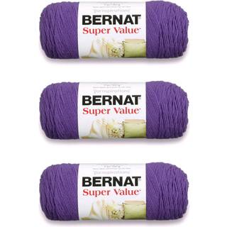 Bernat Super Value Light Damson Yarn - 3 Pack of 198G/7oz - Acrylic - 4 Medium (Worsted) - 426 yards - Strik/hækling