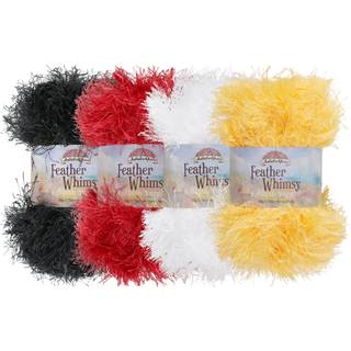 Jubileeyarn Feather Whimsy Eyelash Garn - 50G/Skein Fine Polyester Fur - Shades of Contrast - 4 Skeins