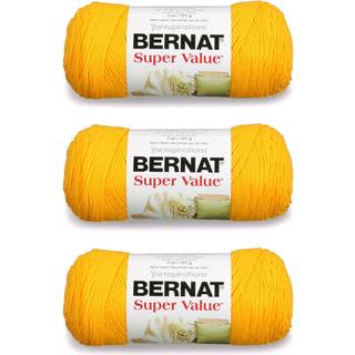 Bernat Super Value Garn 3 Pack Bright Yellow 3 Count