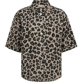 Freequent Skjorte - FQLavisco Kortærmet Leopard Str. L Freequent.dk