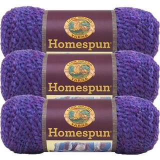 Lion Brand Yarn Homespun Yarn Blød voluminøs garn til strikning af hækling og håndværk 3 pakke lilla dis