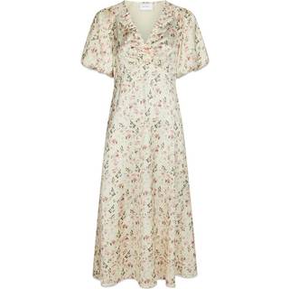 Illana Flower Print Kjole, Creme, 42