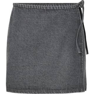 Pcflora Denim Slå-om-nederdel