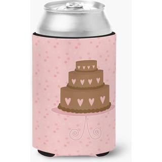 """" Caroline's Treasures Heart Cake 3 Tier Pink Decorative Can Hugger Multicolor """"