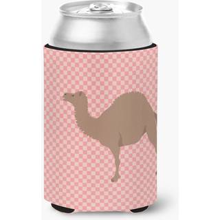 """" Caroline's Treasures F1 Hybrid Camel Pink Check Decorative Can Hugger Multicolor """"