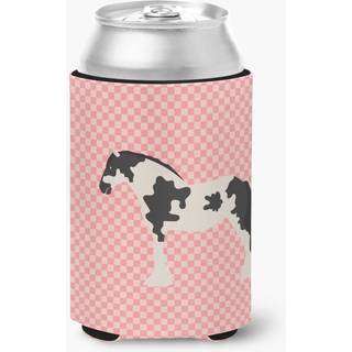 """" Caroline's Treasures Cyaldesdale Horse Pink Check Decorative Can Hugger Multicolor """"