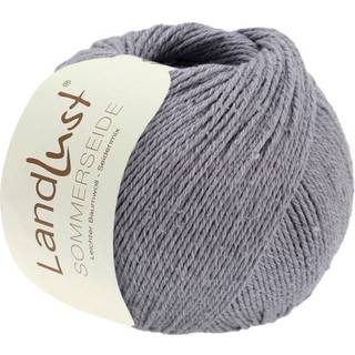 Lana Grossa Landlust Sommerseide 59 Grå Indhold: 50% silke, 50% bomuld Vægt/længde: 50 g = ca. 170 meter Anbefalede pinde: 3.50-4.00 mm Strikkefasthed: 10 x 10 cm = 22 masker x 30 rækker Vask: Vaskes i hånden / Tåler ikke tørretumbling / Tørres fladt.