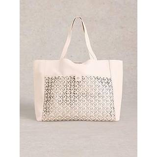 White Stuff White Stuff White Layla Lasercut Leather Tote Bag