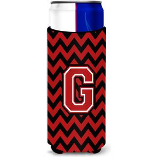 Brev G Chevron Black and Red Ultra Beverage Isulators til slanke dåser CJ1047-GMUK