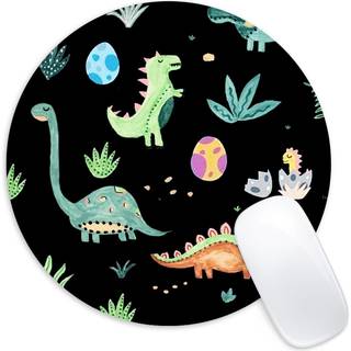 Sød dinosaur rund musepude sjov lille musepude med ikke-skridsig