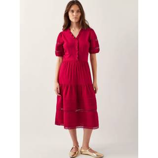 Monsoon Monsoon Wendy Tiered Midi 100% Bomuld Kjole - Middel