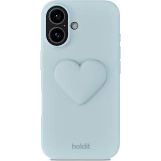 3D Holdit Silicone Sticker - Hjerte / Mineral Blue