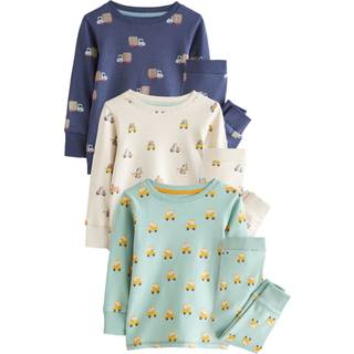 Next Green/Blue Transport Mini Snuggle Pyjamas 3 Pack (9mths-10yrs)