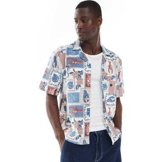 Hollister Hollister Graphic Print Linen Short Sleeve Shirt