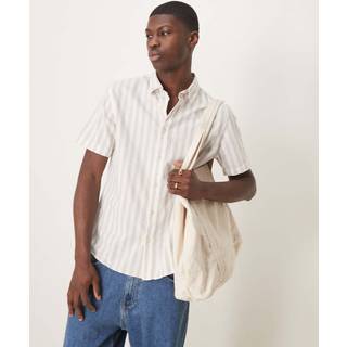 Selected Regular Sun Linen Shirt SS Pure Cashmere Stripe