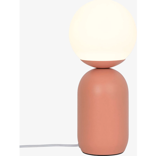 Notti bordlampe af metal og glas, terrakotta