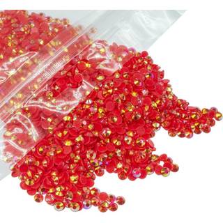 qiipii 1280pcs 6 mm r?d ab harpiks rhinestones til h?ndv?rk m?rker?d ab fladback gel? rhinestones bulk ss30 ikke-hotfix sten diamanter krystaller