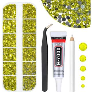 qiipii citron gul krystalharpiks rhinestones w b7000 smykkelim til bedazzling håndværk fladsten sten 2mm 3mm 4 mm 5 mm 6mm diamanter krystaller p