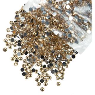 qiipii 1550 stk 5 mm champagne guld krystalharpiks rhinestones til h?ndv?rk af gyldne flatback sten ss20 diamants krystaller perler charme forsyn