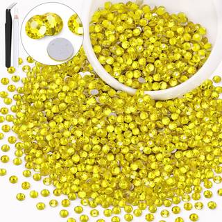 3000pcs SS20/5mm Crystal Rhinestones (citron gul) bedazzling fladback glas rhinestones til udformning af DIY negle kunst makeup dekoration perler
