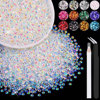 5000stcs 3 mm harpiks gelé rhinestones i bulk (gennemsigtig AB) bedazzling fladback krystaller rhinestones til håndværk af DIY negle dekoration p